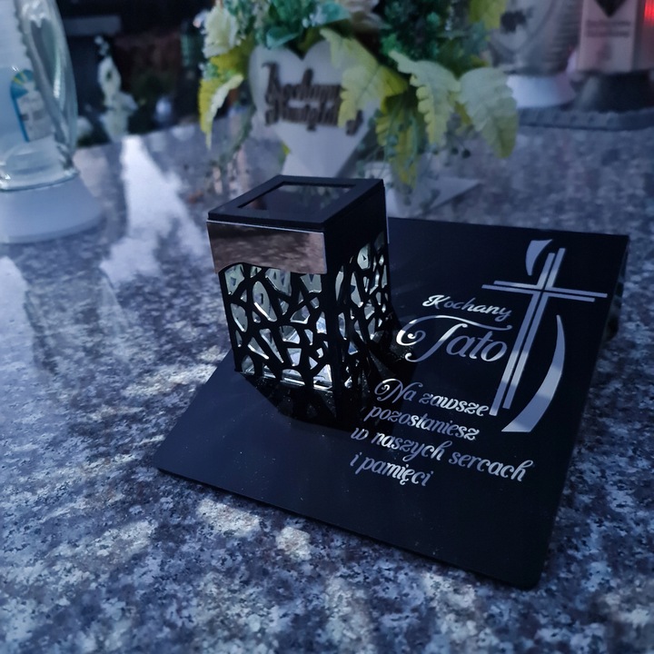 ZNICZ SOLARNY Wieczna Latarenka LED STATUETKA GRÓB lampka dla TATY