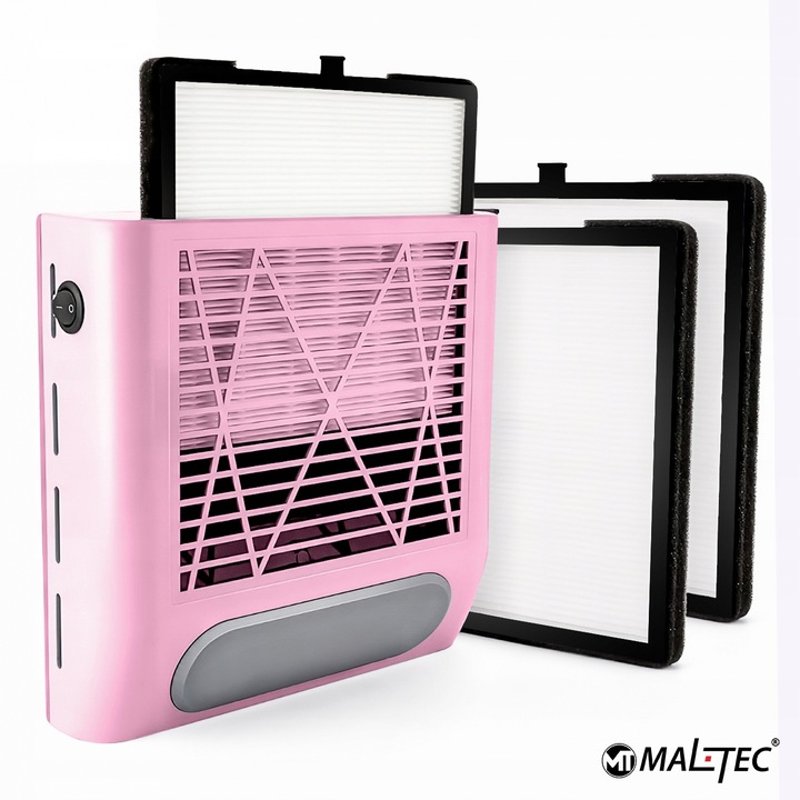 POCHŁANIACZ PYŁU DO PAZNOKCI BEZWORKOWY KASETOWY FILTR 80W RÓŻOWY