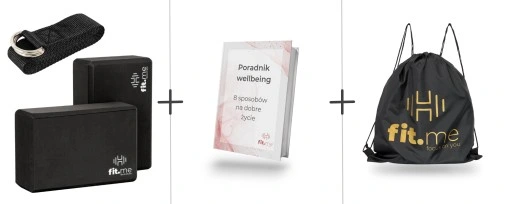ZESTAW KOSTKI 2 SZT + PASEK DO JOGI WYTRZYMAŁY DO ĆWICZEŃ KOSTKA X2 FIT.ME