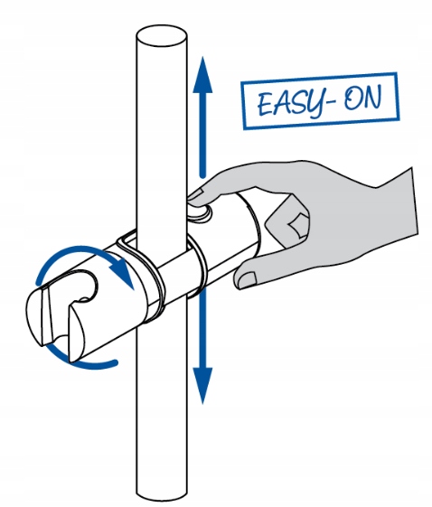UCHWYT DO SŁUCHAWKI PRYSZNICOWEJ UNI NA DRĄŻEK FI 22,23,24,25 MM CHROM