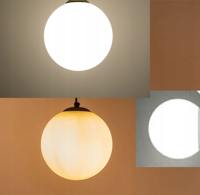 Klosz SZKLANY do lamp na E27 KULA szklana pełna biała 14cm