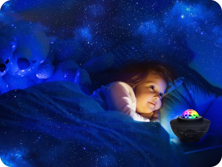 LAMPKA NOCNA KOSMOS PROJEKTOR GWIAZD RZUTNIK GWIAZD NIEBA DLA DZIECI PILOT