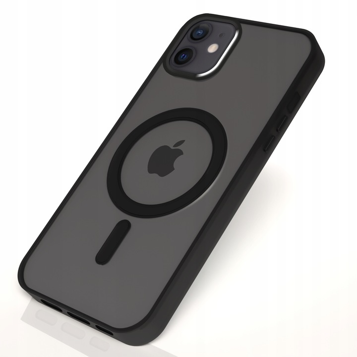 Etui Magsafe Do Apple iPhone 12 / 12 Pro (Czarne Matowe, Wzmacniane) +Szkło