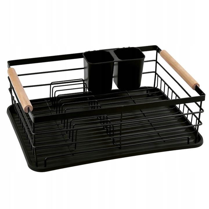 SUSZARKA DO NACZYŃ OCIEKACZ NA SZTUĆCE KUBEK TALERZE CZARNY KARL HAUSMANN