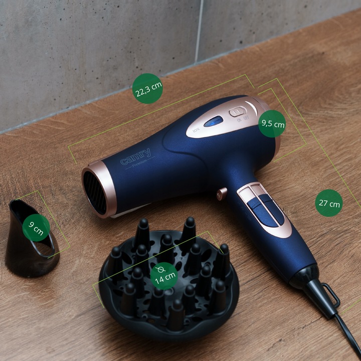 Suszarka do włosów 2400W Z JONIZACJĄ Zimny nawiew + Koncentrator i Dyfuzor
