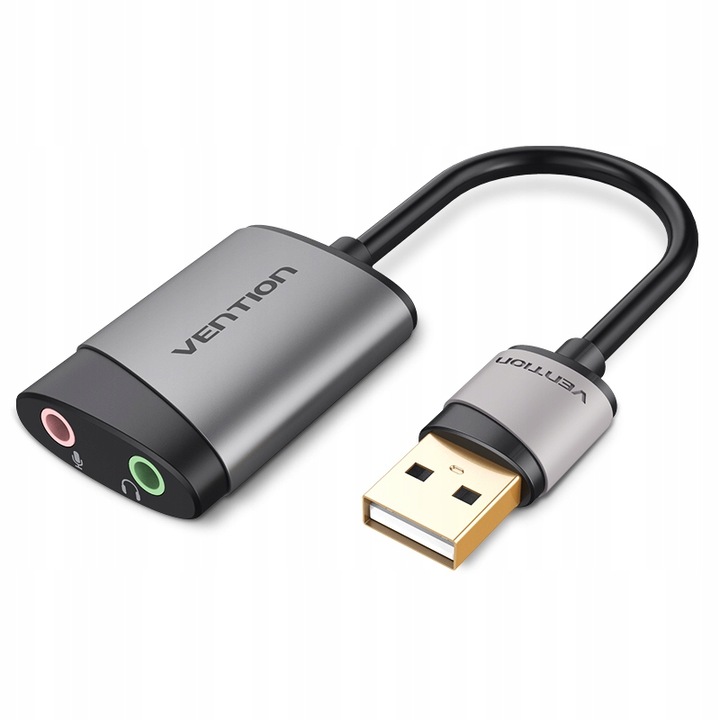 2 x Vention Zewnętrzna Karta Dźwiękowa Adapter USB-A Mikrofon Słuchawki 0,1