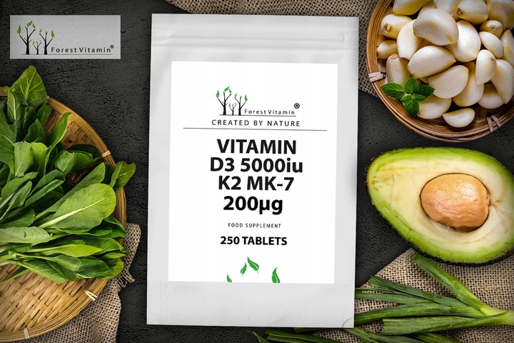 WITAMINA D3 5000 iu+K2 MK-7 200 mcg 100 tab NOWOŚĆ