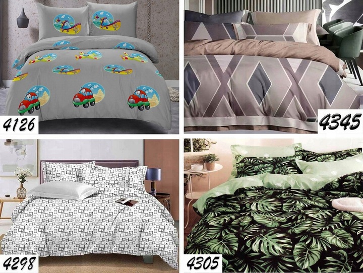 KOMPLET POŚCIELI BAWEŁNIANA 140x200 BAWEŁNA NOWOCZESNA DWUSTRONNA WZORY 3D