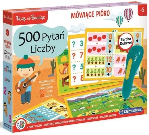 CLEMENTONI MÓWIĄCE PIÓRO 500 PYTAŃ liczby +5 lat