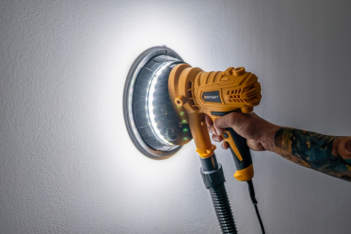 SZLIFIERKA DO GIPSU GŁADZI ŚCIAN SUFITU PŁYT GIPSOWYCH LED SAMOSSĄCA