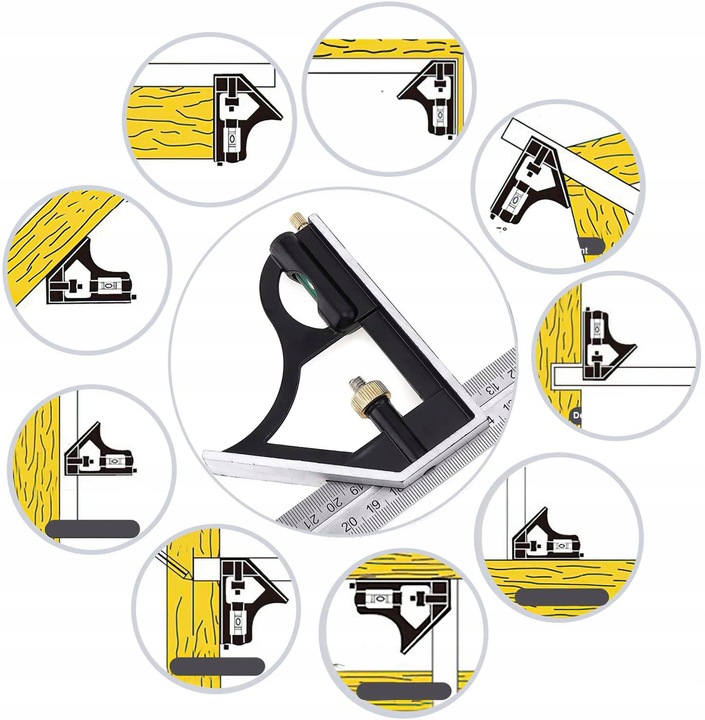 KĄTOMIERZ LINIAŁ PRZYMIAR LIBELKA KĄTOWNIK WIELOFUNKCYJNY 300 MM