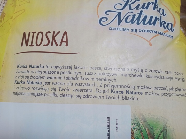 PASZA KURKA NATURKA 25 KG KRUSZONKA DLA KUR NIOSEK
