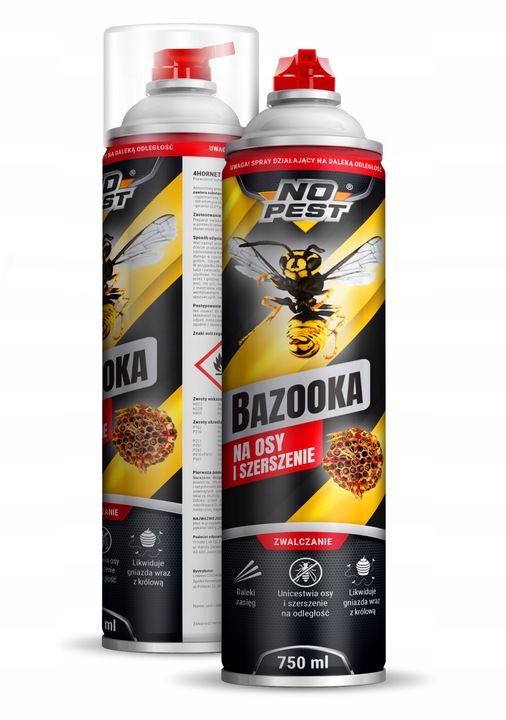 ŚRODEK SPRAY OPRYSK PŁYN PREPARAT NA OSY I SZERSZENIE BAZOOKA 750ML (3