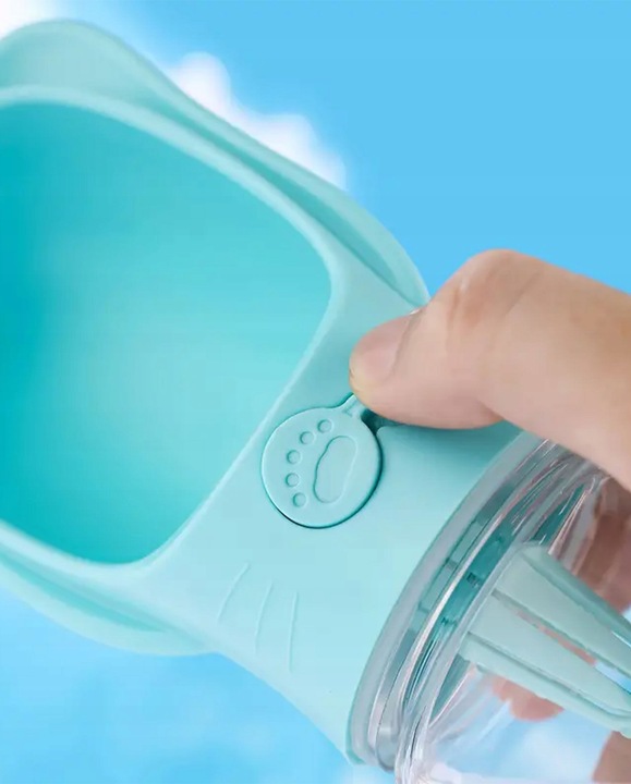 Butelka na Wodę Karmę dla Psa Poidło 2w1 Bidon Turystyczny Miseczka Podróż