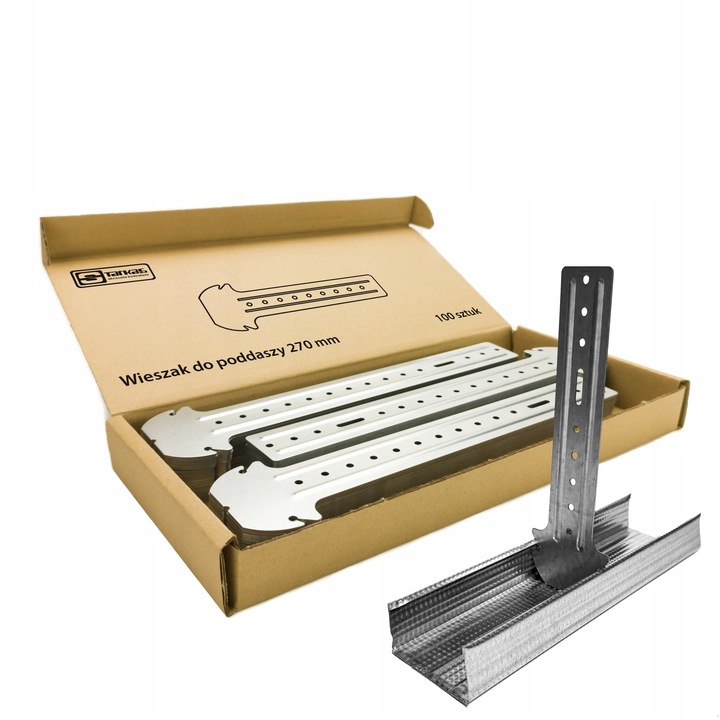 WIESZAK KOTWOWY DO PODDASZY 27cm 270mm GRZYBEK DO PROFILI CD60 100sztuk