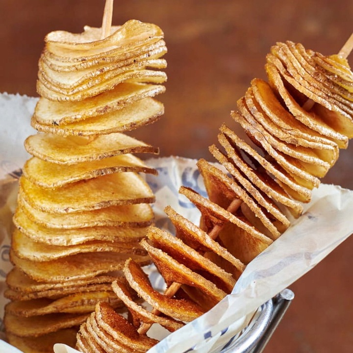 METALOWA MASZYNKA DO ZIEMNIAKÓW zakręconych CHIPSÓW FRYTEK SPIRALA MOCNA XL