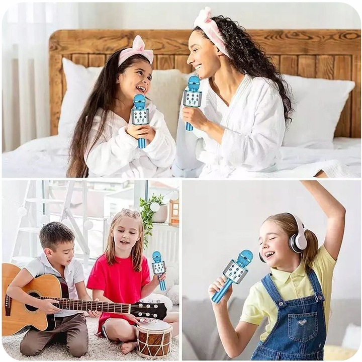 MIKROFON DLA DZIECI BEZPRZEWODOWY BLUETOOTH Z GŁOŚNIKIEM KARAOKE NA PREZENT