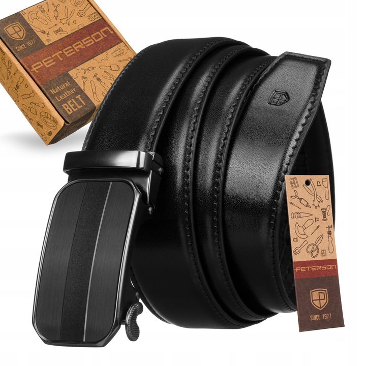 PETERSON pasek męski skóra na prezent automatyczny