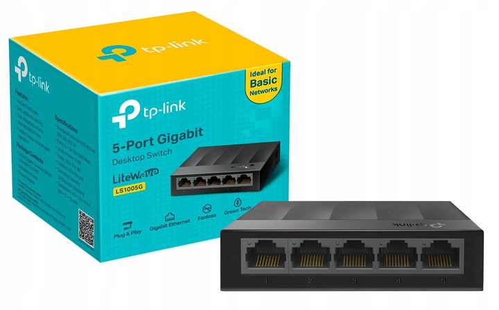 ENERGOOSZCZĘDNY SWITCH Tp-Link LS1005G 5x1GBit 1GB + zasilacz