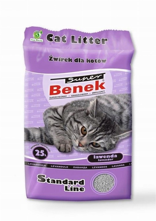 SUPER BENEK Żwirek Lawenda 25l