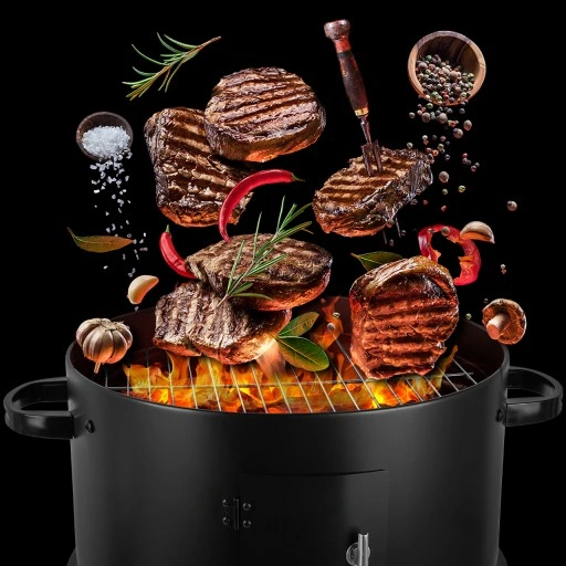 GRILL WĘDZARNIA OGRODOWY WĘGLOWY PALENISKO 3W1 TERMOMETR 3 RUSZTY