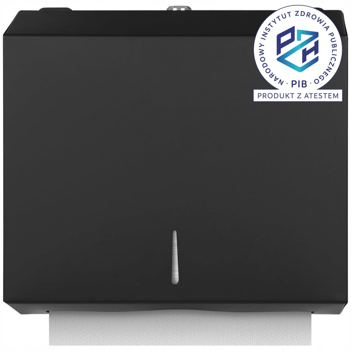 Dozownik Podajnik Stalowy na ręczniki papierowe ZZ Czarny HIGI24 Atest PZH