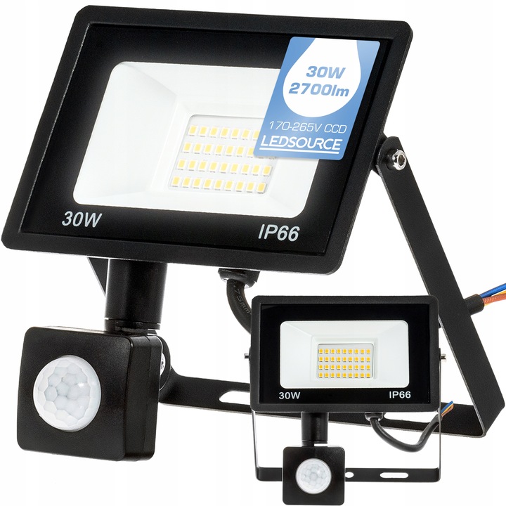 Halogen Naświetlacz 30W LED ZEWNĘTRZNY LAMPA Czujnik RUCHU ZMIERZCHU