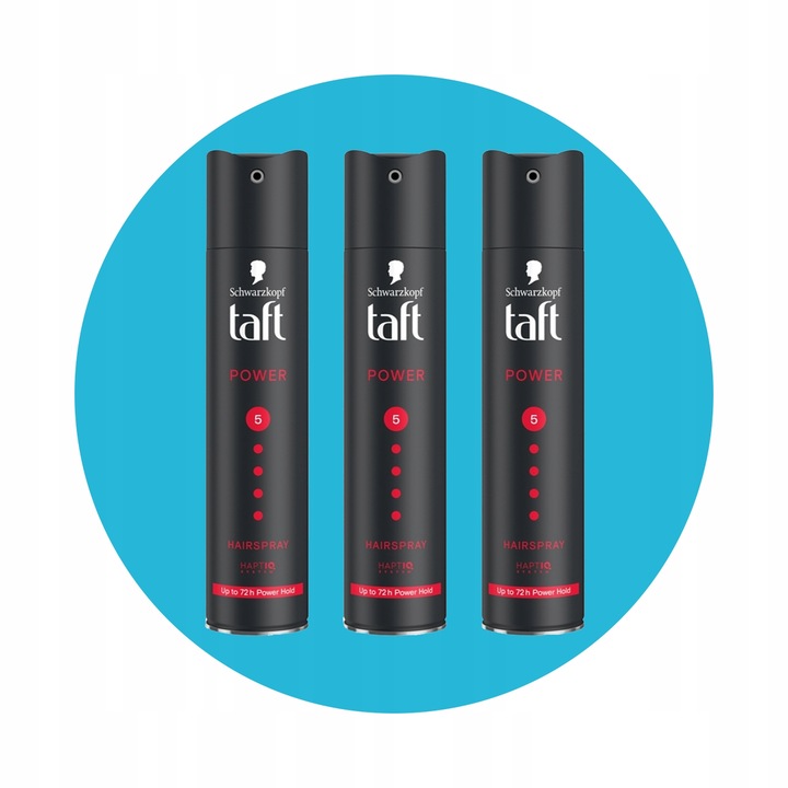 Taft Lakier Do Włosów Schwarzkopf Power 5 250ml Bardzo Mocny Haptiq x3