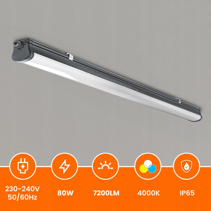 Lampa Sufitowa LED Do Garażu IP65 80W 150cm Warsztatu Oprawa
