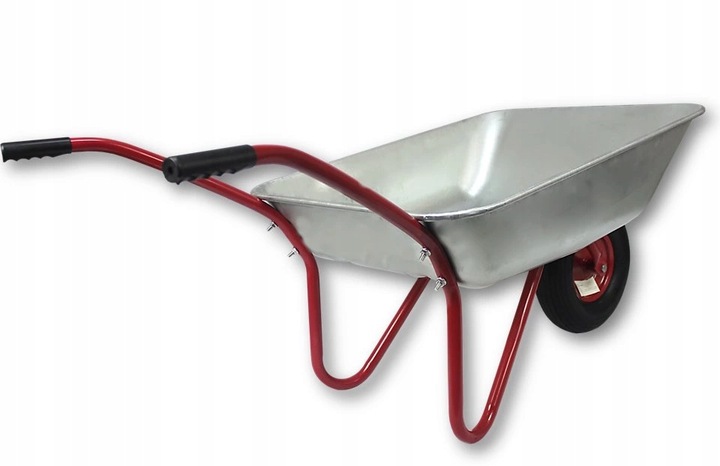 TACZKA OGRODOWA LEKKA OCYNKOWANA MOCNA Z METALOWYM KOŁEM 120 L / 80L