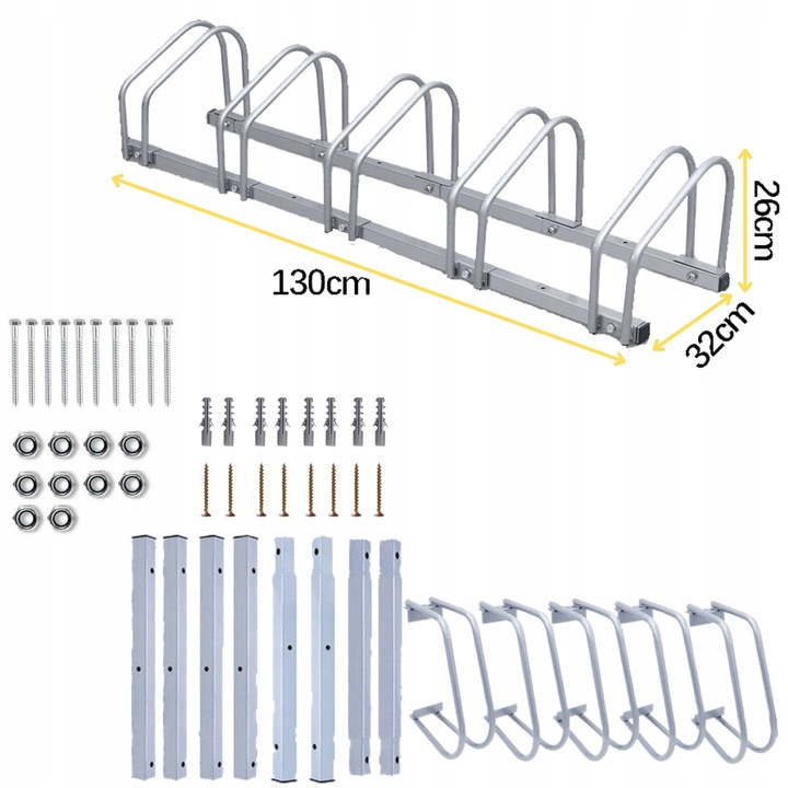 STOJAK NA ROWERY 5 Stanowisk 5 Rowerów Rowerowy Rower Uchwyt Parking Ocynk