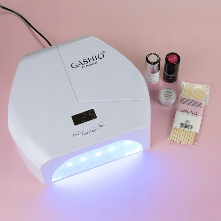 LAMPA DO PAZNOKCI UV LED DO ŻELI HYBRYDY 268W MOCNA DUAL LED LUSTRZANE DNO