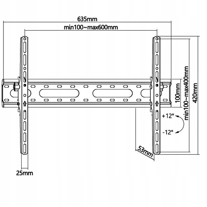 MOCNY UCHWYT DO TELEWIZORA WIESZAK TV REGULACJA LCD 37-99" CALI UNIWERSALNY
