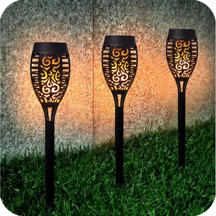 LAMPA SOLARNA POCHODNIA LAMPKI SOLARNE DO OGRODU OGRODOWE LED 4 SZTUKI