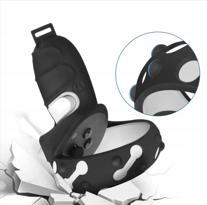 Etui 3w1 z paskiem do kontrolerów Oculus Quest 2 Czarne