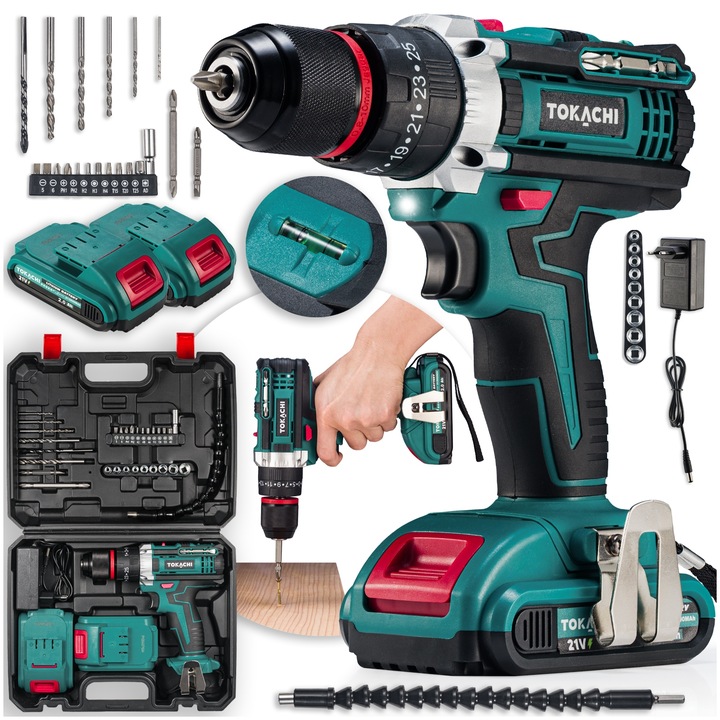 WIERTARKO WKRĘTARKA AKUMULATOROWA UDAROWA WIERTARKA 2xAKU METALOWA