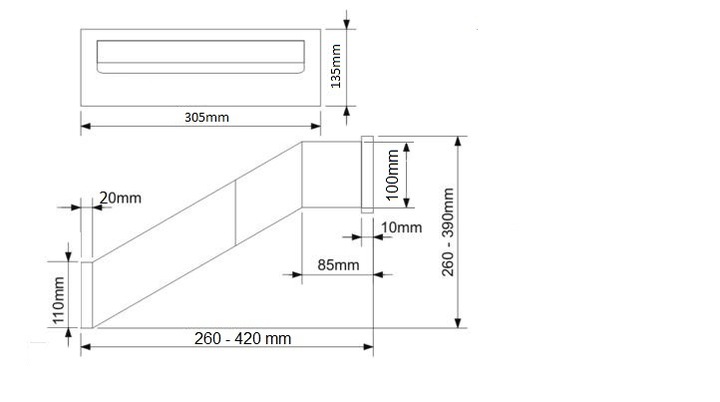 SKRZYNKA NA LISTY PRZELOTOWA DO MURU DWUSTRONNA REGULACJA WMUROWANIA +
