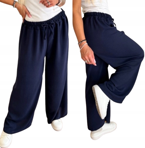 SZEROKIE luźne SPODNIE damskie KULOTY proste KOLORY