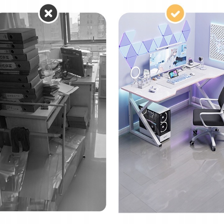 BIURKO GAMINGOWE STÓŁ DLA GRACZA KOMPUTEROWE BIAŁE DUŻE NOWOCZESNE 120