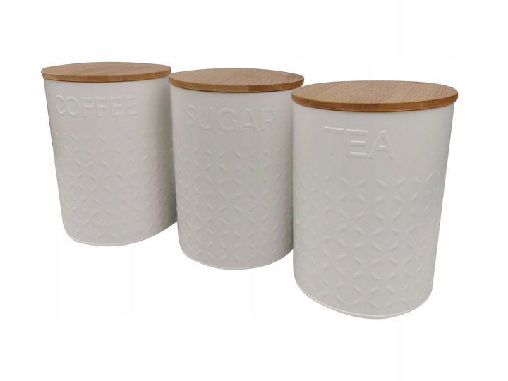 ZESTAW 5W1 CHLEBAK + POJEMNIKI NA KAWĘ CUKIER HERBATĘ DESKA KROJENIA CHZ03