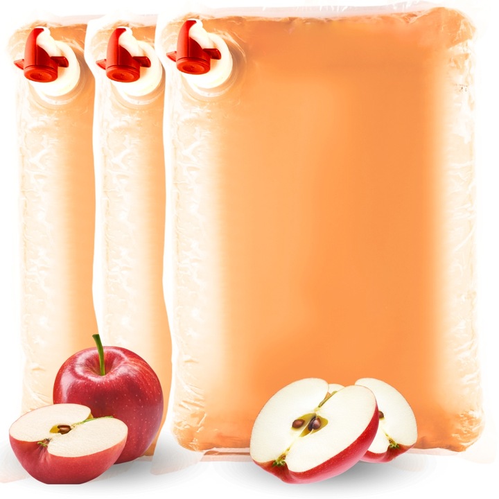 3x Sok Jabłkowy 100% 5L Naturalny Bez Dodatku Cukru Bez Konserwantów