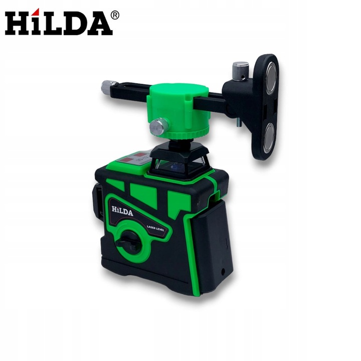 HILDA POZIOMICA 3D 12 LINII LASER KRZYŻOWY SAMOPOZIOMUJĄCY NIWELATOR 2 AKU