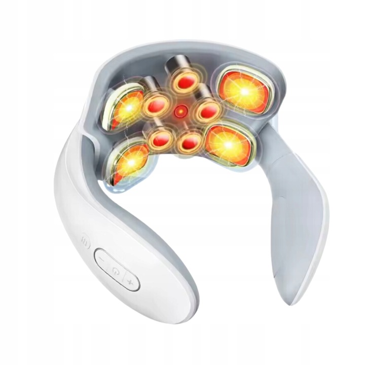 MASAŻER SZYI SZTYWNOŚĆ KARKU BÓL PRĄDY TENS 9 GŁOWIC GRZANIE 5 PROGRAMÓW