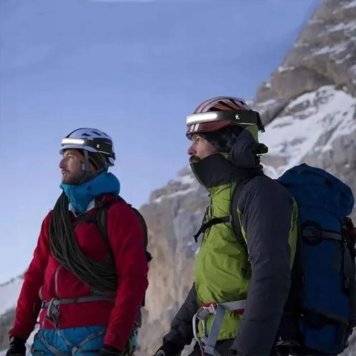 LATARKA CZOŁOWA CZOŁÓWKA LED NA GŁOWĘ LAMPKA AKUMULATOROWA COB CZUJNIK RUCH