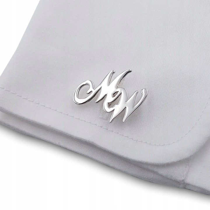 Spinki do mankietów inicjały Litera Litery Prezent