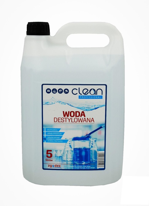 WODA DESTYLOWANA CLEAN PROFESSIONAL ZGODEX 4x5 L
