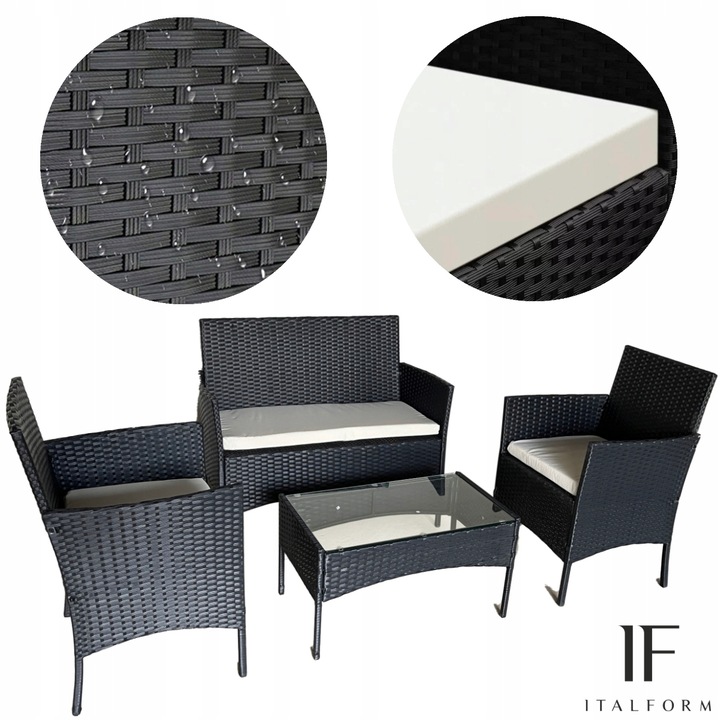 MEBLE OGRODOWE ZESTAW TECHNORATTAN ITALFORM RATAN