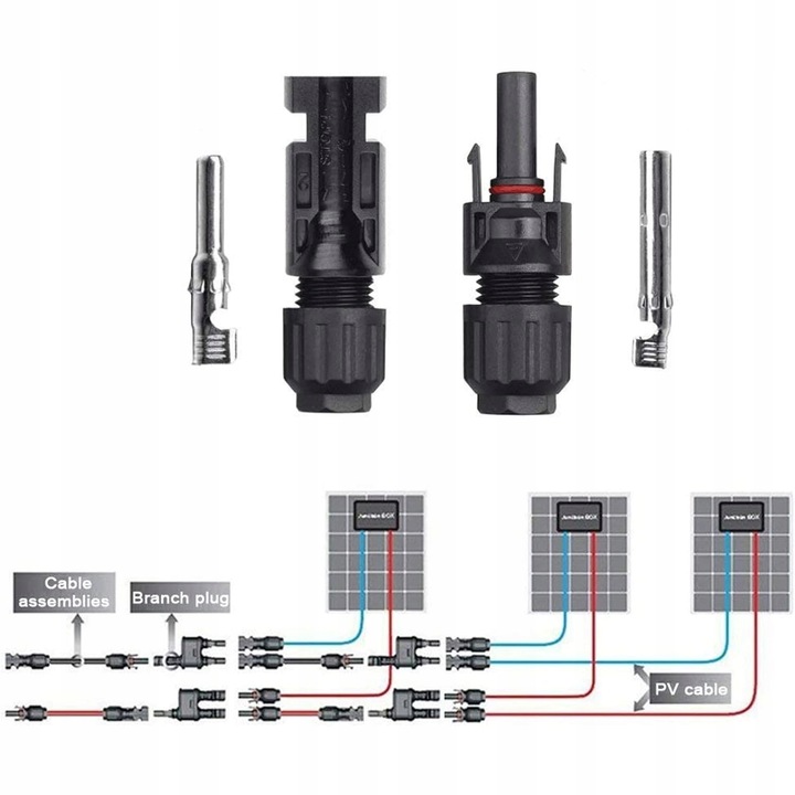 10 X MC4 KONEKTOR ZŁĄCZE SOLARNE WTYCZKA WTYK MC4 PV -+ PANEL SOLARNY IP67
