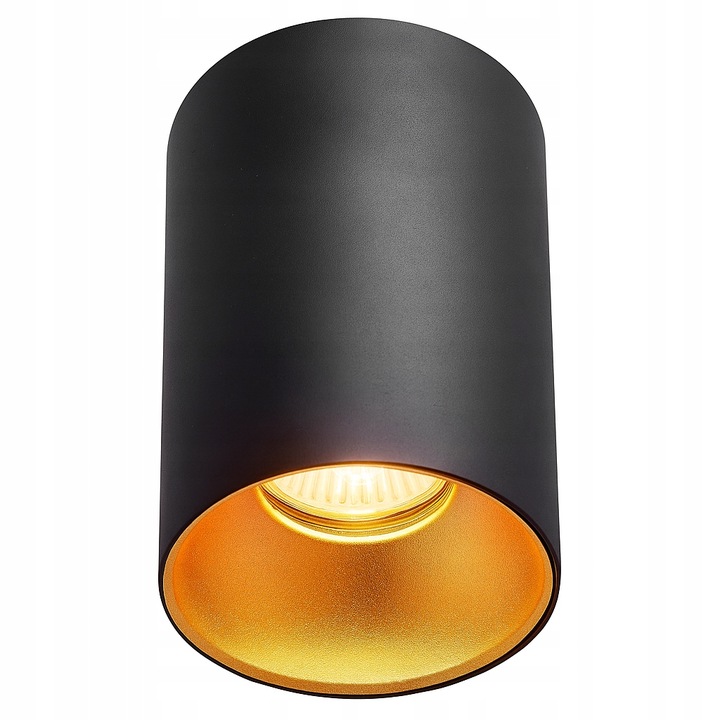 Oprawa Halogenowa sufitowa Natynkowa Tuba LED GU10 spot CZARNY ZŁOTY