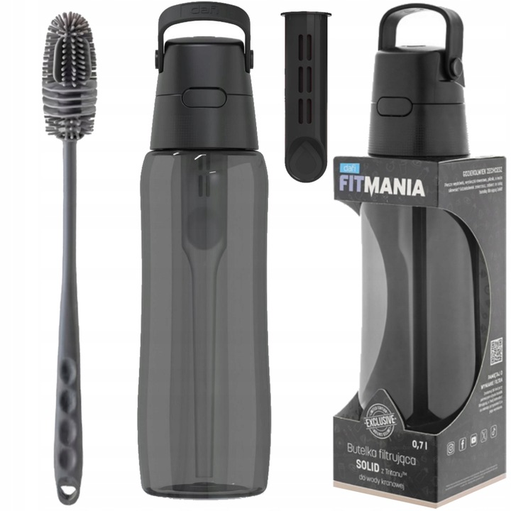 Butelka filtrująca Dafi Solid 0,7 czarna + szczoteczka do czyszczenia